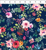 In The Beginning - Glorious Garden 2GAR1 Large Floral Blue | SOLD BY THE HALF-YARD